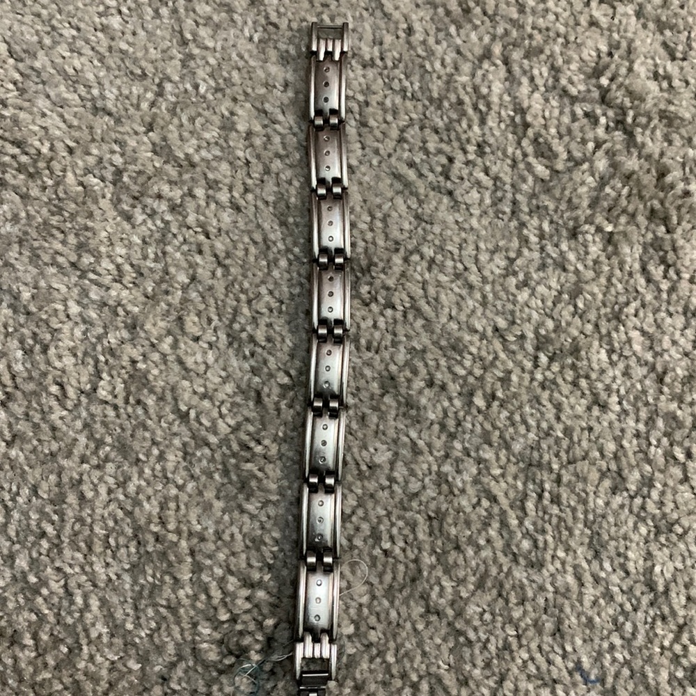 Sterling silver and diamond men’s bracelet.